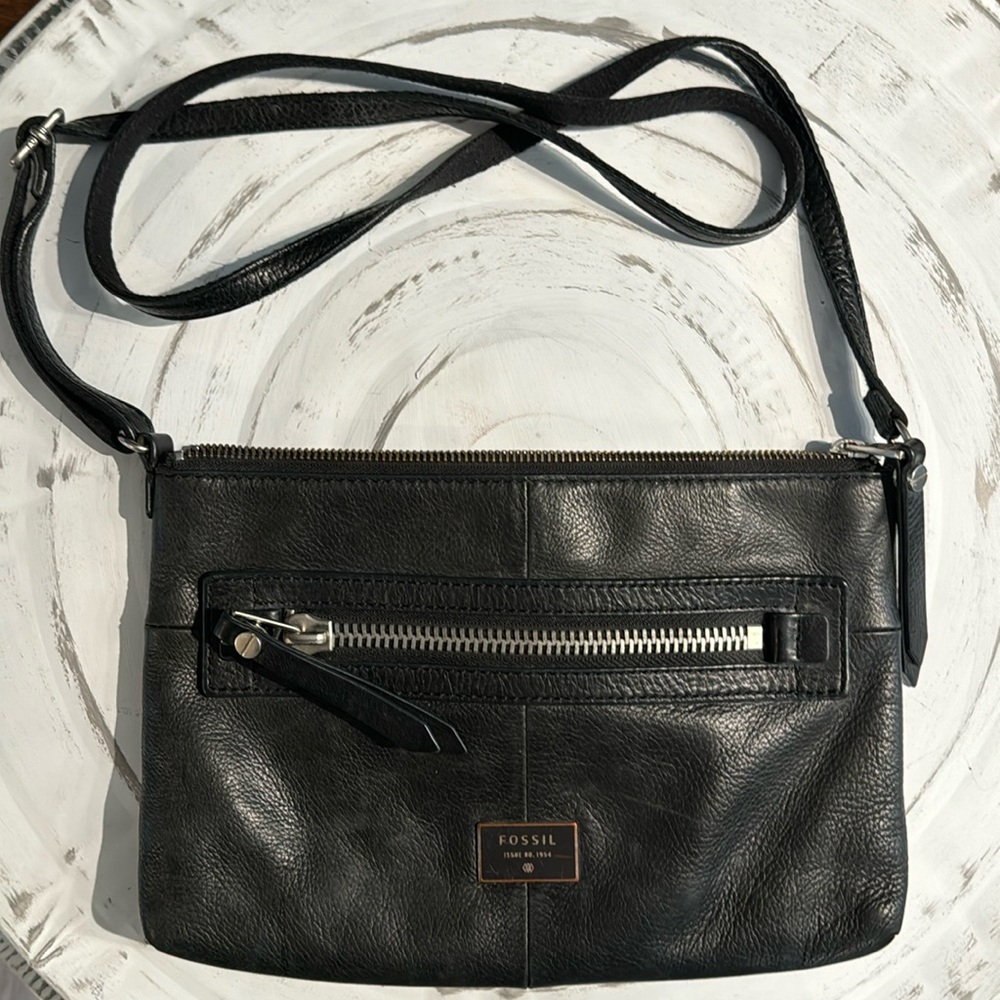 Fossil black leather purse